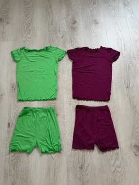 VAENAIT Kids Sleepwear Pajamas Short Soft Cool Summer Viscose Pjs 4pcs Set Sz. 8